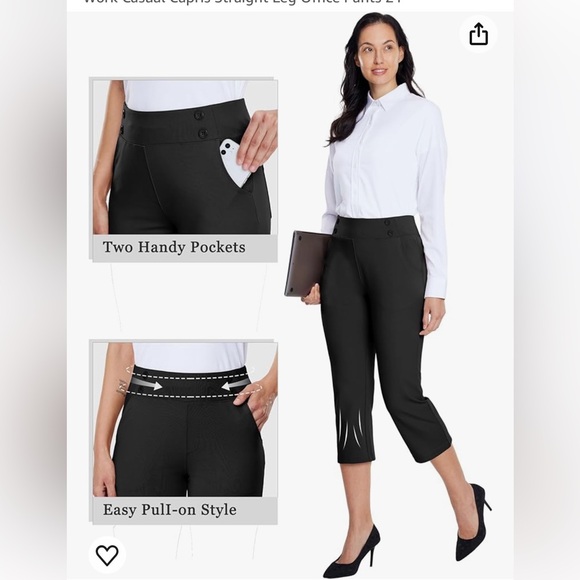 Willit women’s capri pants dress yoga capri stretch business work casual capris - Picture 5 of 6